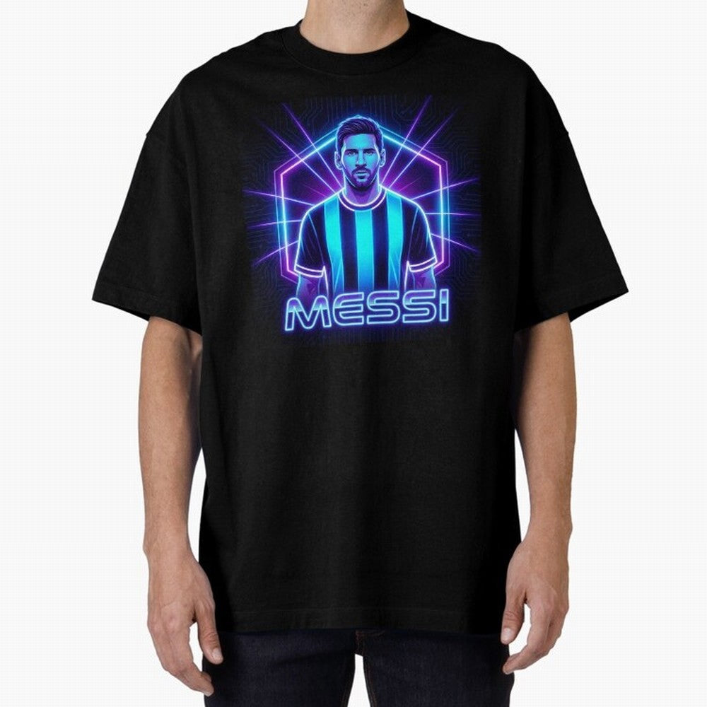 ?Argentina Football Legend Messi Cyberpunk Retro Futurist Design (Version 2) Classic T-Shirt Turn Football Passion into FIFA World Cup 2026 Group Stage Spirit, Made for Germany, Neymar, Haaland and Cristiano Ronaldo, Stadium Chants, National Pride,