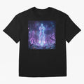 Lionel Messi (GOAT) Hologram in Futuristic Cyberpunk City Classic T-Shirt Show Fan Pride Across Match Day Hype around FIFA World Cup 2026 Group Stage, Messi and Cristiano Ronaldo, Spain and Netherlands, Sports Nostalgia, International Competition,