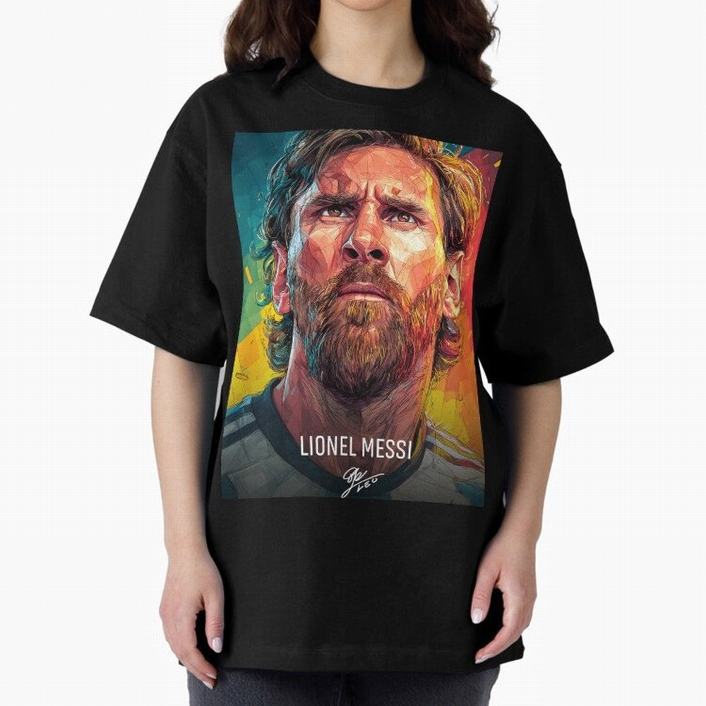 Lionel Messi Football Soccer Player Colorful Modern Portrait Classic T-Shirt Bring Home Match Day Hype around FIFA World Cup 2026 USA Canada Mexico, Cristiano Ronaldo, Haaland and CR7, Brazil, Retro Football Energy, Iconic Rivalries, Trophy Chase
