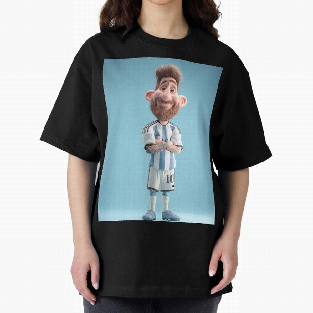 Lionel Messi Soccer Caricature Cartoon Football Legend Classic T-Shirt Make Memories around FIFA World Cup 2026 USA Canada Mexico for Fans of Messi and Argentina, Bringing Worldwide Fan Energy, Dramatic Goals, Stadium Lights and Championship