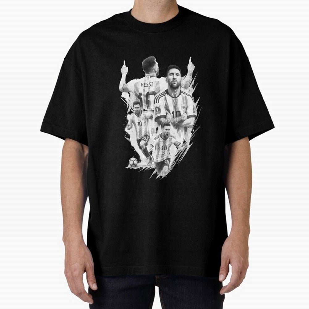 BLACK WHITE Lionel Messi watercolor illustration Classic T-Shirt Join Supporters Worldwide for FIFA World Cup 2026 USA Canada Mexico with Cristiano Ronaldo, England and Germany Energy, Global Supporter Spirit, Legendary Goals, National Colors and