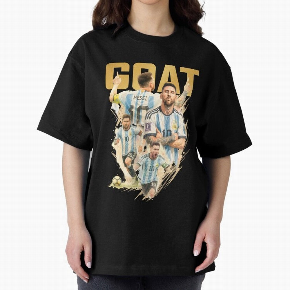 GOAT Lionel Messi watercolor illustration Oversized T-Shirt Represent Fans Who Live for FIFA World Cup 2026 Group Stage Spirit, Featuring France, CR7 and Messi, Stadium Chants, National Pride, Trophy Dreams and Unforgettable Football Memories;