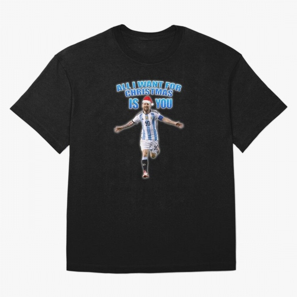 Lionel Messi Christmas Santa Claus Football Gift Oversized T-Shirt Fuel Match Day Hype around FIFA World Cup 2026, Neymar, England, France and Netherlands, Tournament Hype, Historic Matchups, Family Viewing Parties and Global Sports Pride; Ideal