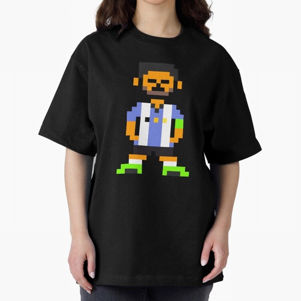 Pixel Pose Messi Oversized T-Shirt Celebrate the Stars of FIFA World Cup 2026 with Cristiano Ronaldo, Haaland and CR7, Portugal Energy, Sports Nostalgia, International Competition, Famous Players and Unforgettable Victories; Great for Supporters