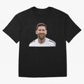 Lionel Messi smiling Oversized T-Shirt Follow FIFA World Cup 2026 Group Stage Spirit, Made for France and Portugal, Cristiano Ronaldo, Championship Spirit, Famous Goals, Roaring Crowds and International Football Unity; Built for Supporters Chasing