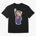 Fcb - Fc Barcelona | Cute Cat Messi with Jersey Barcelona Oversized T-Shirt Join Supporters Worldwide for the FIFA World Cup 2026 Group Stage Journey through Messi and Cristiano Ronaldo Highlights, Argentina and Brazil Pride, Supporter Pride,