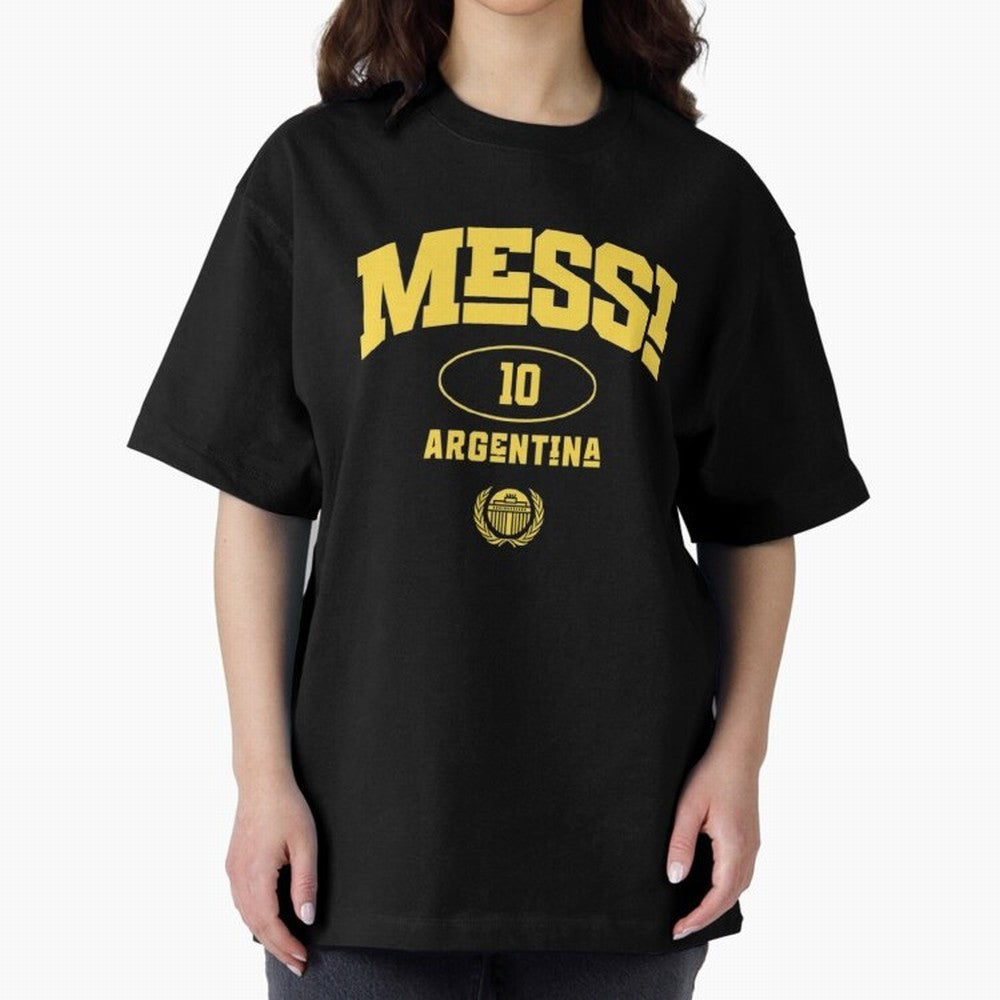 Messi 10: Yellow Text Soccer Legend T-shirt Active T-Shirt Follow FIFA World Cup 2026 USA Canada Mexico Spirit, with Portugal, CR7, Sports Nostalgia, International Competition, Famous Players and Unforgettable Victories; Perfect for People Who Love