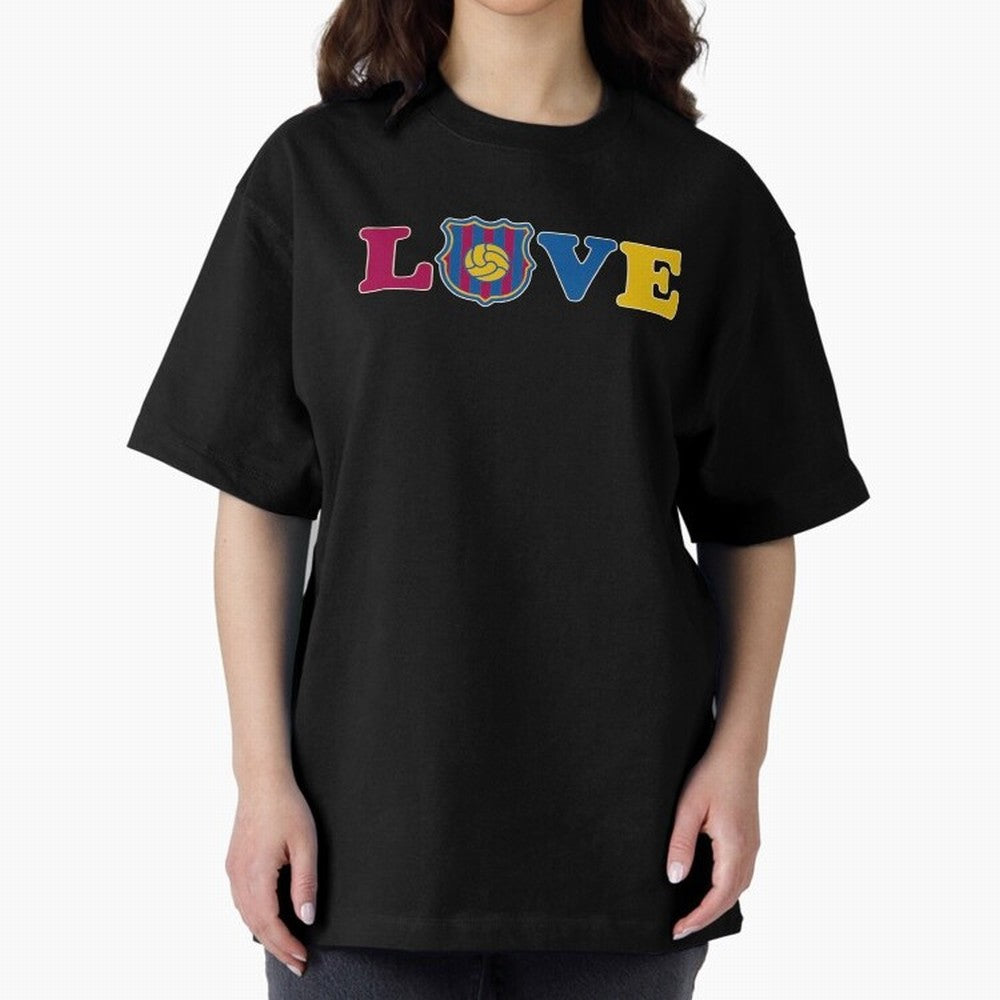 Love Barcelona Oversized T-Shirt Relive Match Day Hype around FIFA World Cup 2026 Group Stage, CR7 and Messi, Portugal, Goal Celebration Energy, Supporter Heritage, Football Icons and Worldwide Tournament Joy; Perfect for Supporters Who Want Bold