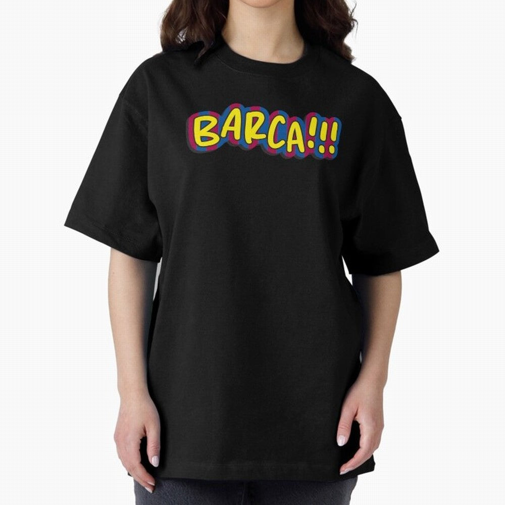 FC Barcelona Barca Oversized T-Shirt Show Match Day Excitement for FIFA World Cup 2026 USA Canada Mexico Featuring Messi, CR7 and Mbappe, Portugal Energy, Soccer Culture, Superstar Moments, National Team Dreams and Competitive Fire; Great for Watch