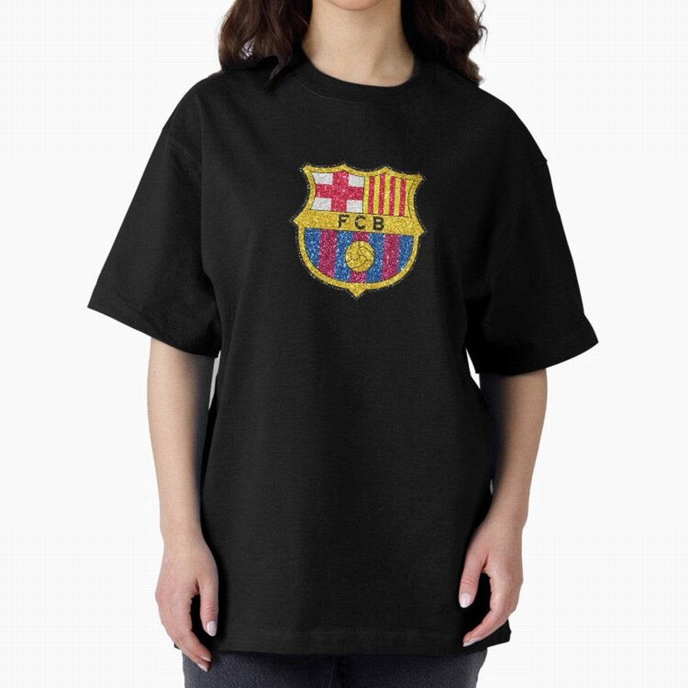 barca glitter logo Oversized T-Shirt Make Game Day About Global Football Passion for FIFA World Cup 2026, Centered on Messi, CR7 and Mbappe, Argentina, France and Brazil, Championship Spirit, Famous Goals, Roaring Crowds and International Football