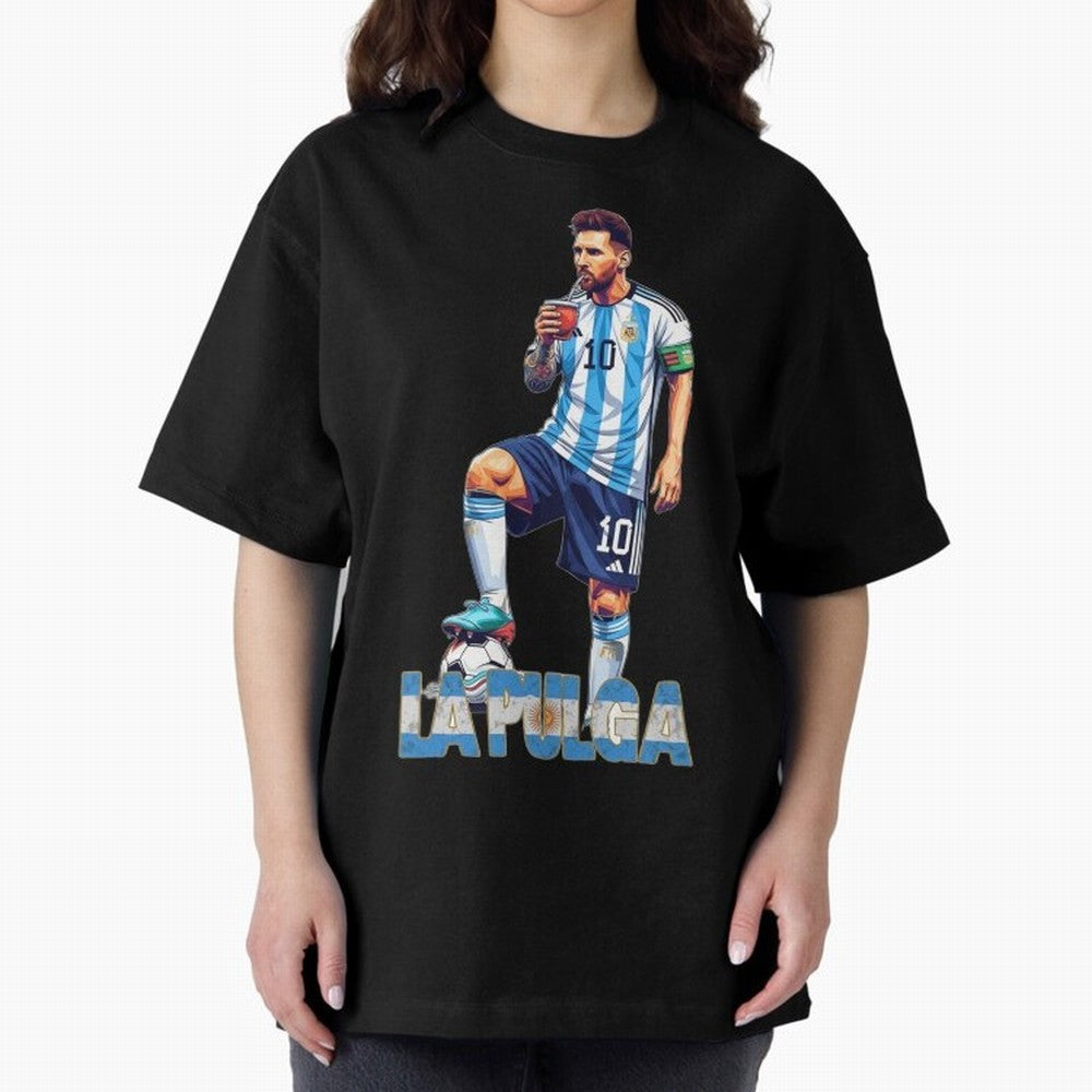 Messi the Flea Drinking Mate ¨C Unique Design by The Goat Classic T-Shirt Enjoy FIFA World Cup 2026 Spirit, Highlighting Argentina, CR7 and Messi, Supporter Pride, Iconic Celebrations, Legendary Names and Global Match Day Energy; Ideal for