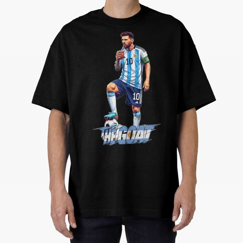 Messi Illustrated Style Drinking Mate ¨C Unique Design by The Goat Classic T-Shirt Represent Fans Who Live for FIFA World Cup 2026 Group Stage for Fans of Messi and Cristiano Ronaldo and Portugal, Bringing Champion Mindset, Group Stage Buzz,