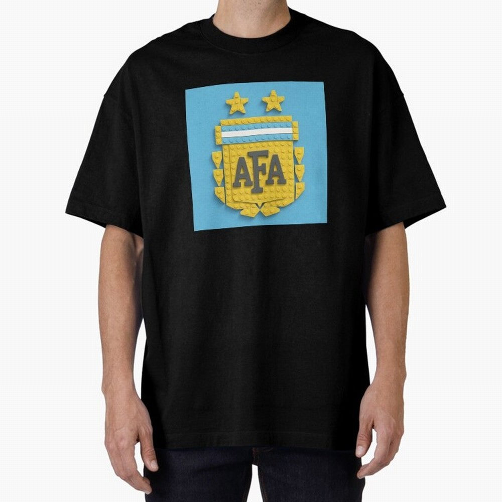 Argentina Blocks Oversized T-Shirt Bring Global Football Passion for FIFA World Cup 2026, Connected to Neymar, England, France and Netherlands, Football History, Final Match Energy, Crowd Noise and Once in a Lifetime Moments; Ideal for Passionate