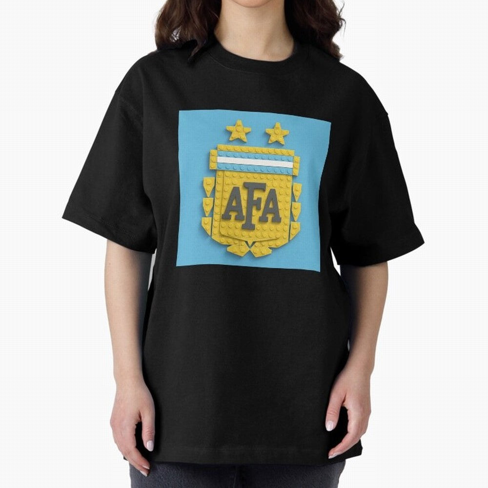 Argentina Blocks Oversized T-Shirt Bring Global Football Passion for FIFA World Cup 2026, Connected to Neymar, England, France and Netherlands, Football History, Final Match Energy, Crowd Noise and Once in a Lifetime Moments; Ideal for Passionate