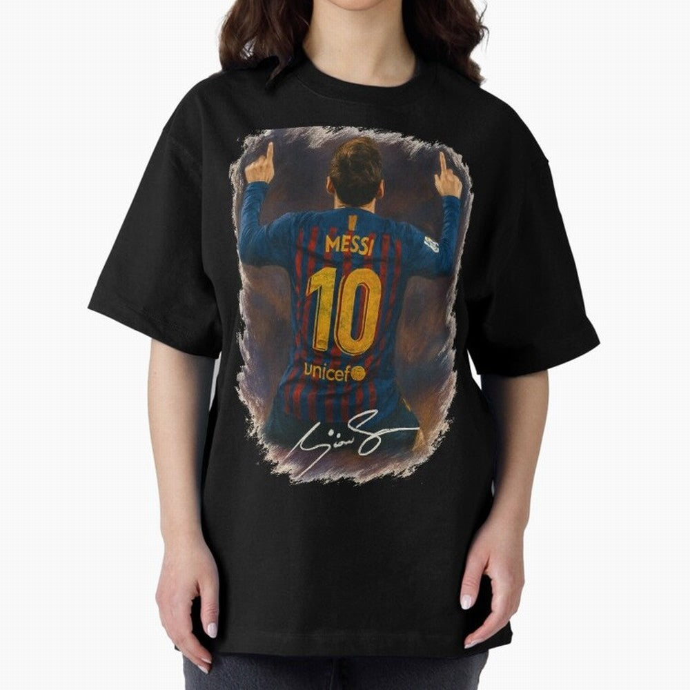 Lionel Messi Barcelona Tribute ¨C Iconic Number 10 Celebration Art Print Classic T-Shirt Show Love for Legendary Goals in Match Day Hype around FIFA World Cup 2026 Group Stage, Haaland, Brazil, Portugal and Argentina, Football Passion, Legendary