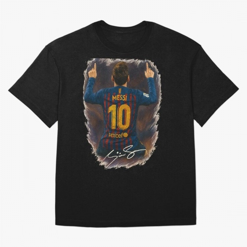 Lionel Messi Barcelona Tribute ¨C Iconic Number 10 Celebration Art Print Classic T-Shirt Show Love for Legendary Goals in Match Day Hype around FIFA World Cup 2026 Group Stage, Haaland, Brazil, Portugal and Argentina, Football Passion, Legendary