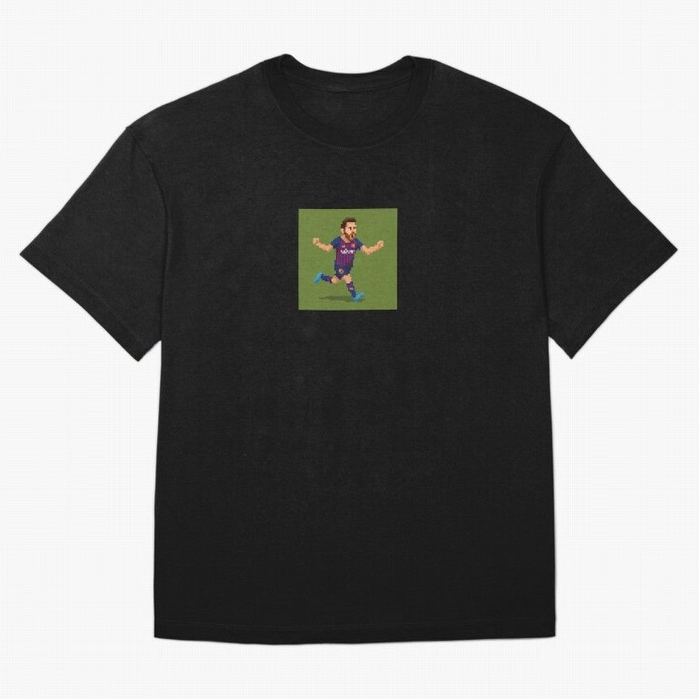 Lionel Messi Barcelona Pixel Art Tribute Classic T-Shirt Experience the Global Stage of FIFA World Cup 2026 Spirit, Highlighting Portugal, Spain and Germany, Messi, Game Day Rituals, Football Legends, Country Pride and the Road to the Final; Made
