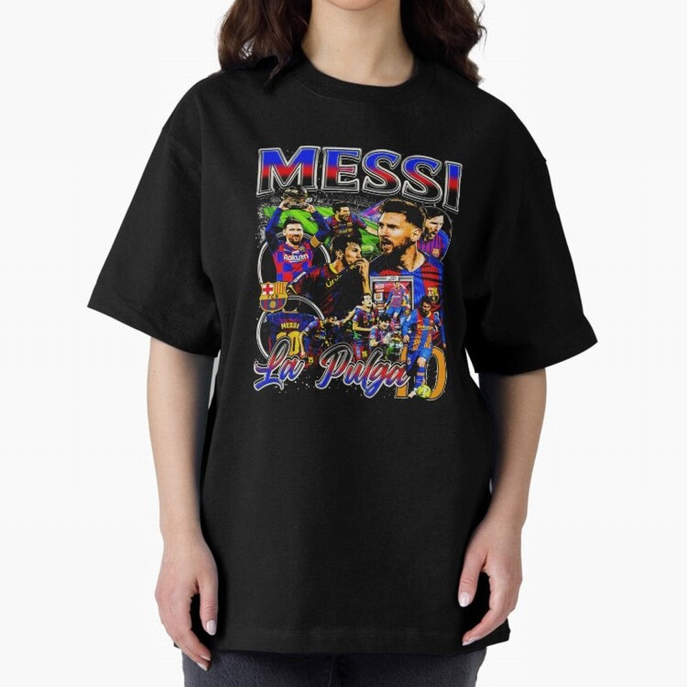 Lionel Messi La Pulga Oversized T-Shirt Experience FIFA World Cup 2026 Group Stage Centered on Cristiano Ronaldo, Brazil, Portugal and Argentina Energy, Match Day Excitement, Supporter Culture, Golden Goals and Global Football Passion; Ideal for