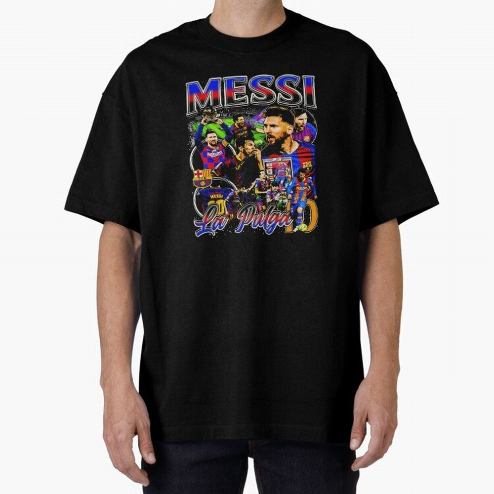 Lionel Messi La Pulga Oversized T-Shirt Experience FIFA World Cup 2026 Group Stage Centered on Cristiano Ronaldo, Brazil, Portugal and Argentina Energy, Match Day Excitement, Supporter Culture, Golden Goals and Global Football Passion; Ideal for