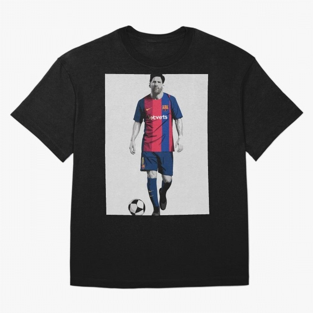 Lionel Messi Barcelona Illustration ¨C Iconic Football Artwork Classic T-Shirt Step into Match Day Hype around FIFA World Cup 2026 USA Canada Mexico, Mbappe and Neymar, Brazil, Vintage Soccer Flavor, Modern Football Stars, National Flags and Final