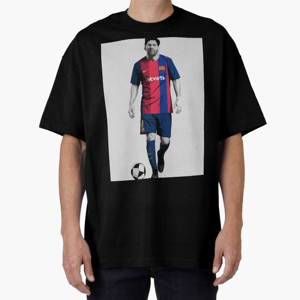 Lionel Messi Barcelona Illustration ¨C Iconic Football Artwork Classic T-Shirt Step into Match Day Hype around FIFA World Cup 2026 USA Canada Mexico, Mbappe and Neymar, Brazil, Vintage Soccer Flavor, Modern Football Stars, National Flags and Final