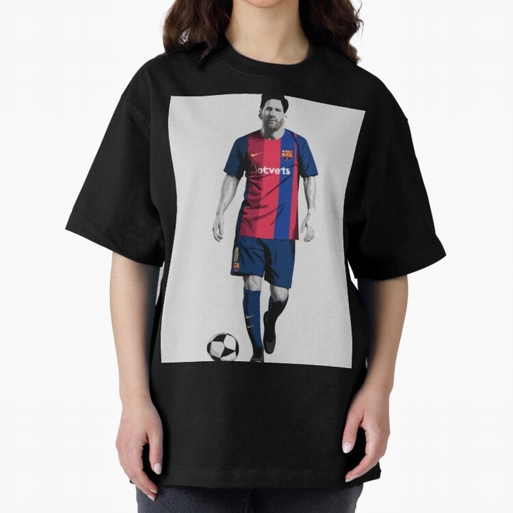 Lionel Messi Barcelona Illustration ¨C Iconic Football Artwork Classic T-Shirt Step into Match Day Hype around FIFA World Cup 2026 USA Canada Mexico, Mbappe and Neymar, Brazil, Vintage Soccer Flavor, Modern Football Stars, National Flags and Final