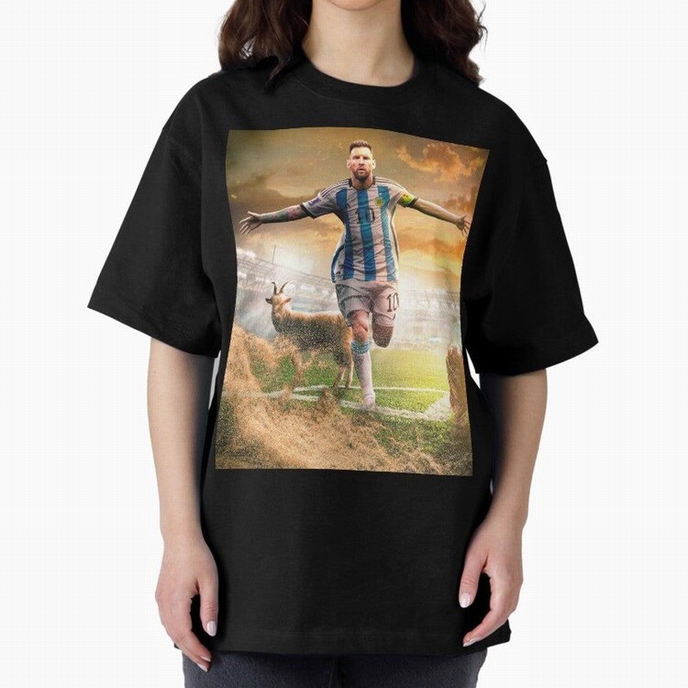 Messi: The Undisputed GOAT Classic T-Shirt Show Love for Legendary Goals in FIFA World Cup 2026 Featuring Cristiano Ronaldo, Argentina Energy, Championship Spirit, Famous Goals, Roaring Crowds and International Football Unity; Perfect for Fans,