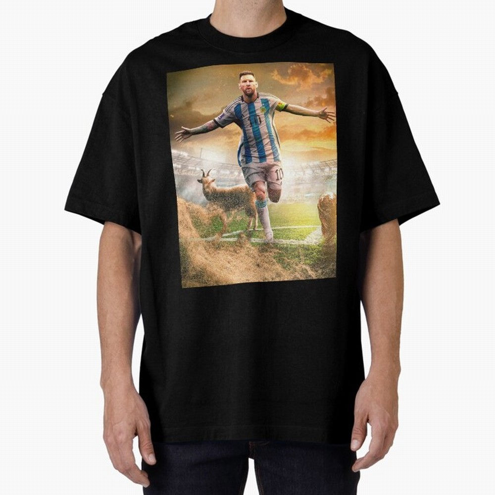 Messi: The Undisputed GOAT Classic T-Shirt Show Love for Legendary Goals in FIFA World Cup 2026 Featuring Cristiano Ronaldo, Argentina Energy, Championship Spirit, Famous Goals, Roaring Crowds and International Football Unity; Perfect for Fans,