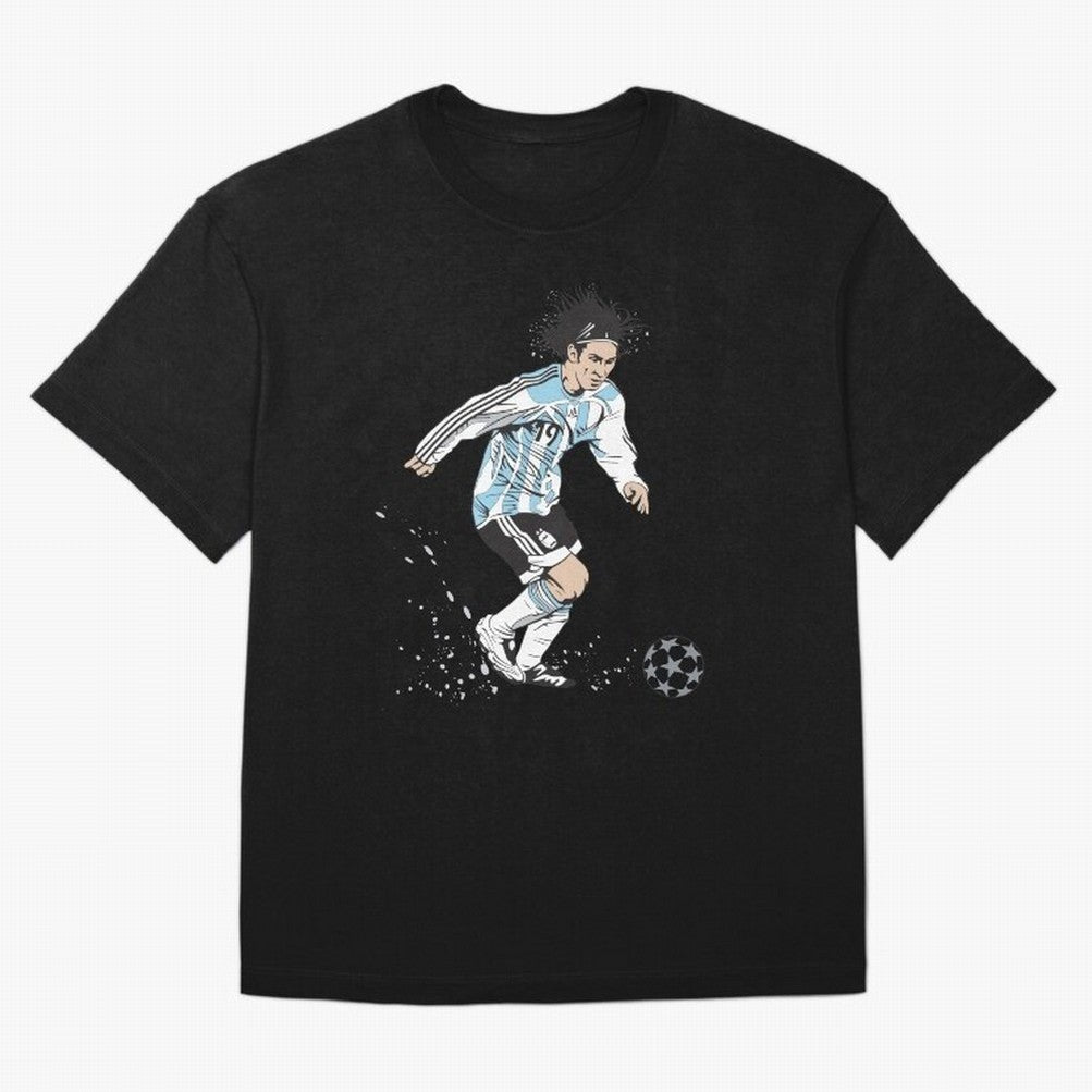 Lionel Messi runner Oversized T-Shirt Upgrade FIFA World Cup 2026 Featuring Cristiano Ronaldo, Haaland and CR7, Argentina and Brazil Energy, Global Supporter Spirit, Legendary Goals, National Colors and Tournament Celebration; Perfect for