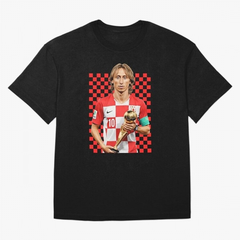 Luka Modric Ballon d'Or Graphic Essential T-Shirt Bring a Vintage Feel to FIFA World Cup 2026 Group Stage for Fans of Messi, CR7 and Mbappe and Argentina and Brazil, Bringing Champion Mindset, Group Stage Buzz, Knockout Tension and Passionate Fan