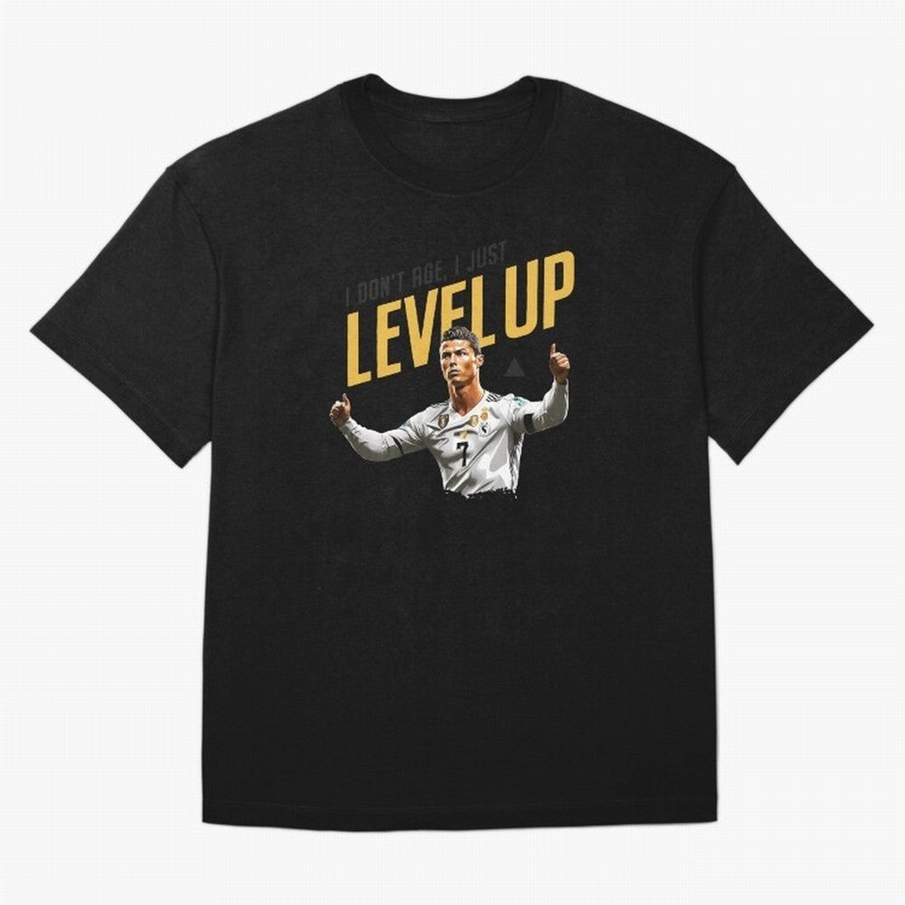 Cristiano Ronaldo Levels Up Essential T-Shirt Enjoy Match Day Hype around FIFA World Cup 2026 Group Stage, CR7 and Messi, France and Portugal, Football History, Final Match Energy, Crowd Noise and Once in a Lifetime Moments; Ideal for Fans Who