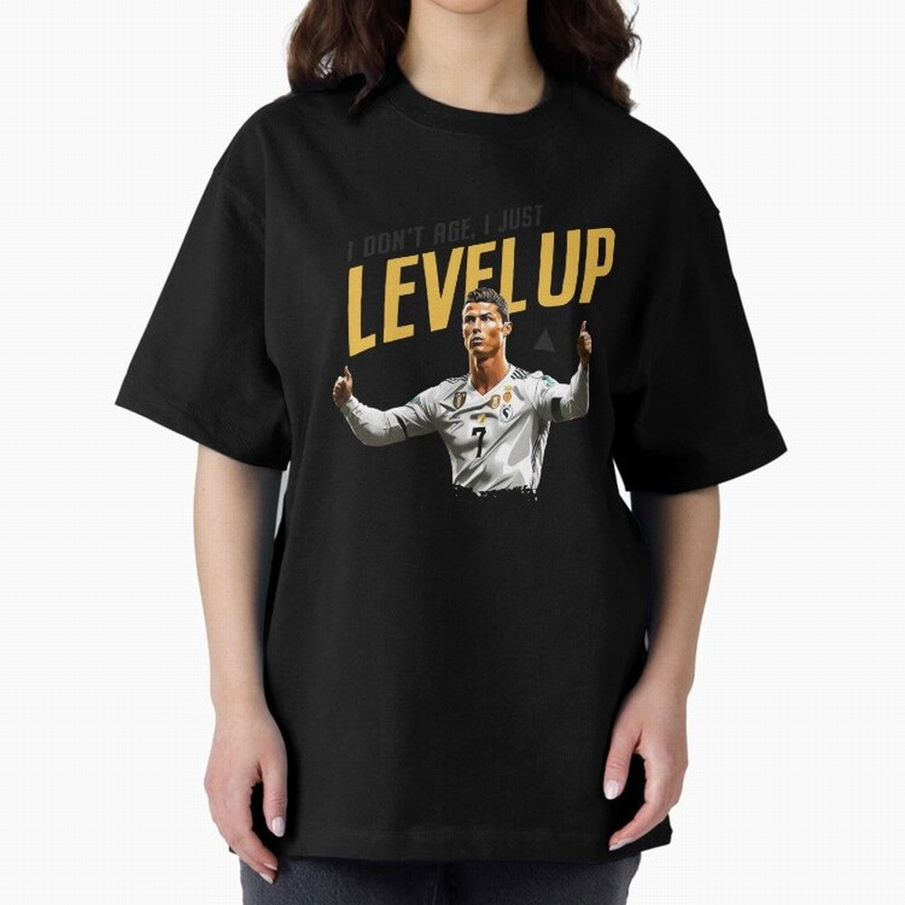 Cristiano Ronaldo Levels Up Essential T-Shirt Enjoy Match Day Hype around FIFA World Cup 2026 Group Stage, CR7 and Messi, France and Portugal, Football History, Final Match Energy, Crowd Noise and Once in a Lifetime Moments; Ideal for Fans Who