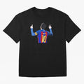 Lionel Messi vector art Oversized T-Shirt Bring Global Tournament Vibes to Match Day Hype around FIFA World Cup 2026, Messi and Cristiano Ronaldo, Argentina, France and Brazil, Fan Favorite Moments, National Team Passion, Big Match Drama and Soccer