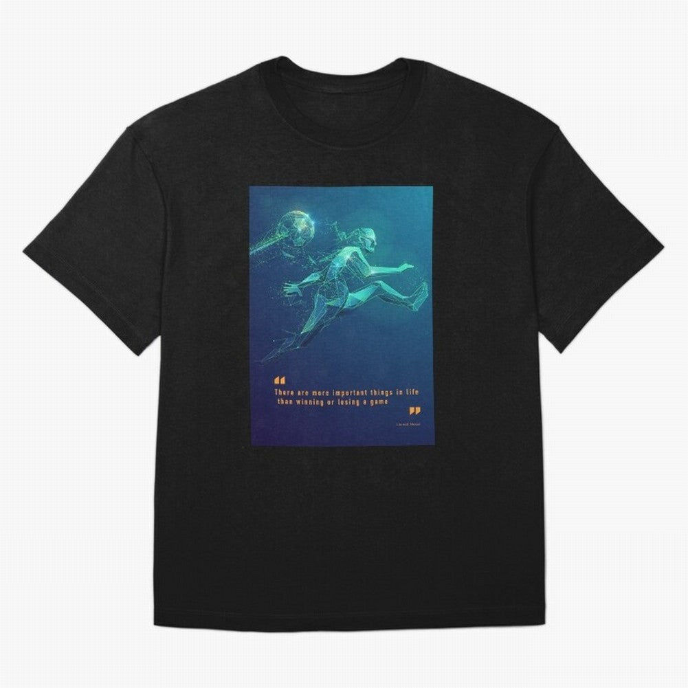 soccer football graphic Lionel Messi quotes Oversized T-Shirt Embrace FIFA World Cup 2026 Spirit, Inspired by Portugal, Cristiano Ronaldo, Haaland and CR7, Champion Mindset, Group Stage Buzz, Knockout Tension and Passionate Fan Culture; Perfect for