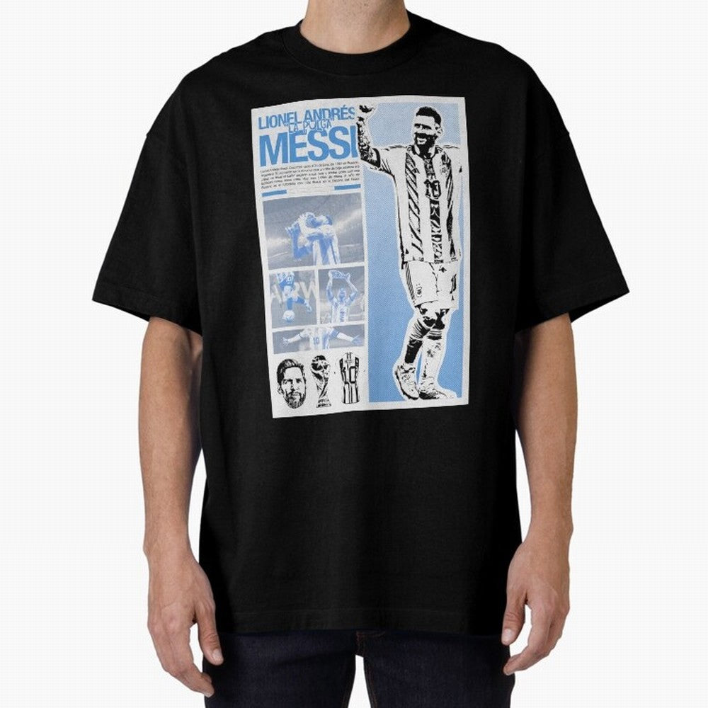 The Flea Lionel Messi Oversized T-Shirt Honor Match Day Hype around FIFA World Cup 2026 USA Canada Mexico, Messi, Argentina, Football Passion, Legendary Performances, Festival Vibes and Supporter Community; Great for Supporters Who Love Legendary