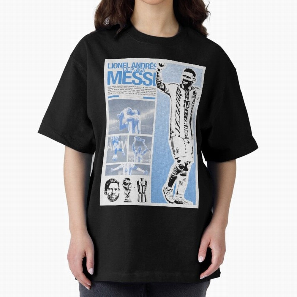 The Flea Lionel Messi Oversized T-Shirt Honor Match Day Hype around FIFA World Cup 2026 USA Canada Mexico, Messi, Argentina, Football Passion, Legendary Performances, Festival Vibes and Supporter Community; Great for Supporters Who Love Legendary