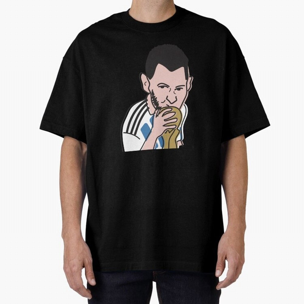 Lionel Messi in Weirdtual Reality Oversized T-Shirt Celebrate Rivalries and Pride in FIFA World Cup 2026 Group Stage Spirit, Centered on England, Messi and Cristiano Ronaldo, Global Supporter Spirit, Legendary Goals, National Colors and Tournament