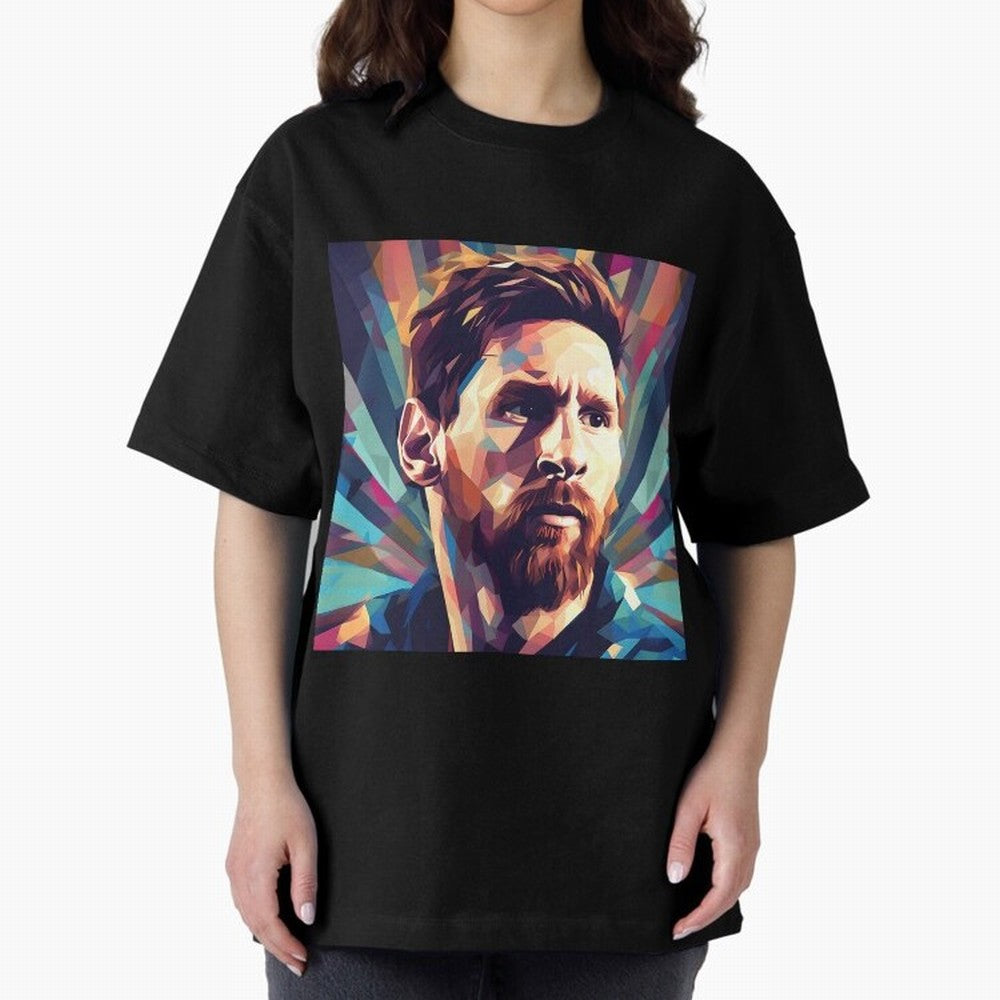 Lionel Messi Portrait Abstract Digital Art, Football Player Classic T-Shirt Feel International Energy from FIFA World Cup 2026 for Fans of CR7 and Messi and Argentina, France and Brazil, Bringing Fan Favorite Moments, National Team Passion, Big