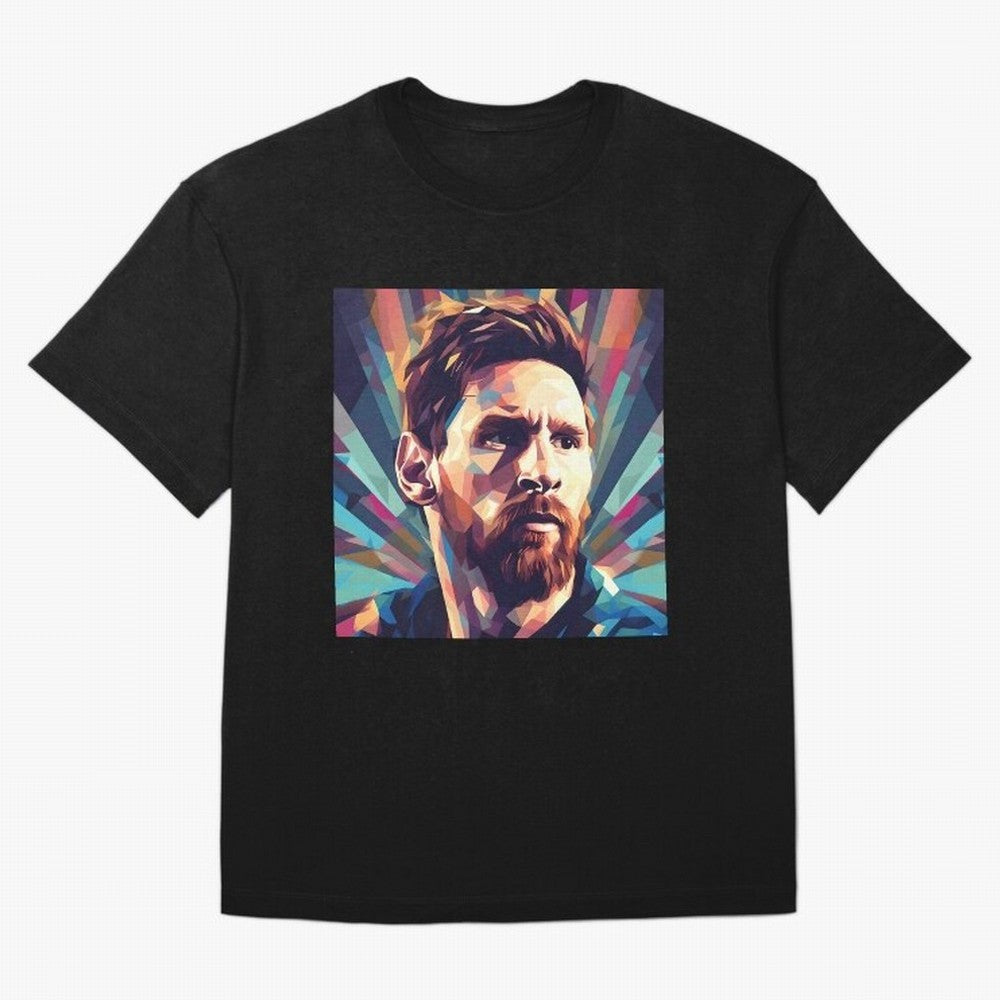 Lionel Messi Portrait Abstract Digital Art, Football Player Classic T-Shirt Feel International Energy from FIFA World Cup 2026 for Fans of CR7 and Messi and Argentina, France and Brazil, Bringing Fan Favorite Moments, National Team Passion, Big