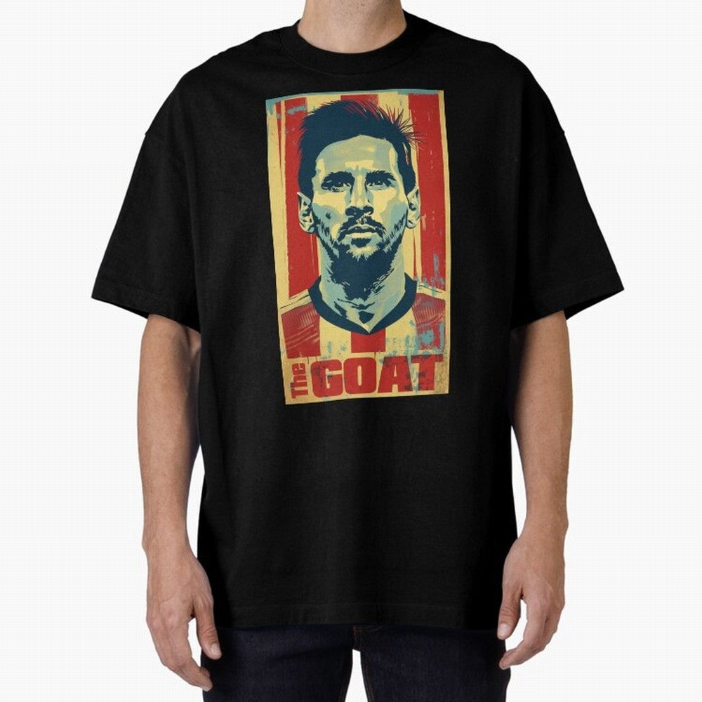 Messi The GOAT Graphic poster design Premium T-Shirt Show Your Tournament Heart for FIFA World Cup 2026 Group Stage Built around Messi, Portugal, Spain and Germany Energy, Sports Nostalgia, International Competition, Famous Players and