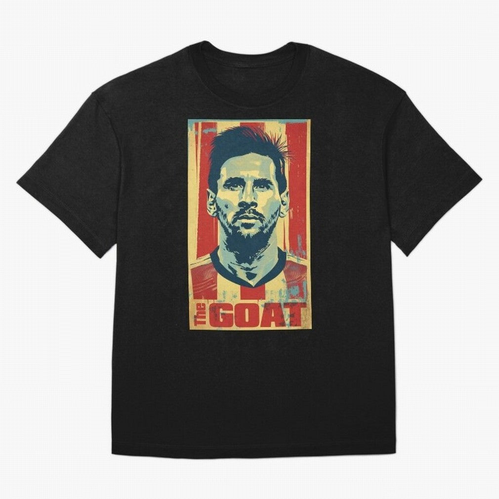 Messi The GOAT Graphic poster design Premium T-Shirt Show Your Tournament Heart for FIFA World Cup 2026 Group Stage Built around Messi, Portugal, Spain and Germany Energy, Sports Nostalgia, International Competition, Famous Players and