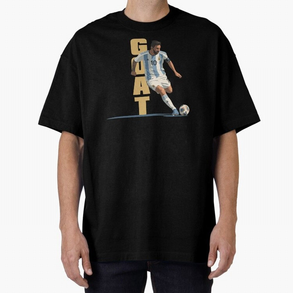 Messi in action GOAT Minimalist Graphic Premium T-Shirt Bring Retro Soccer Energy to FIFA World Cup 2026 USA Canada Mexico Spirit, Connected to Netherlands, CR7 and Messi, Championship Spirit, Famous Goals, Roaring Crowds and International Football