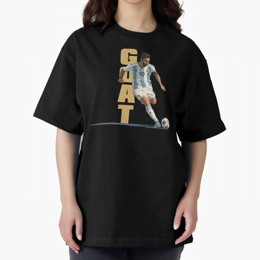 Messi in action GOAT Minimalist Graphic Premium T-Shirt Bring Retro Soccer Energy to FIFA World Cup 2026 USA Canada Mexico Spirit, Connected to Netherlands, CR7 and Messi, Championship Spirit, Famous Goals, Roaring Crowds and International Football