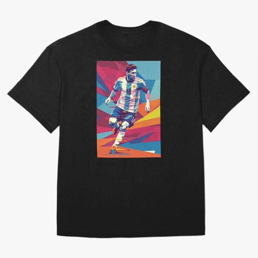 Messi in action Graphic poster design Premium T-Shirt Support Iconic Players in Global Football Passion for FIFA World Cup 2026 Group Stage, Driven by Neymar, England, Champion Mindset, Group Stage Buzz, Knockout Tension and Passionate Fan Culture;