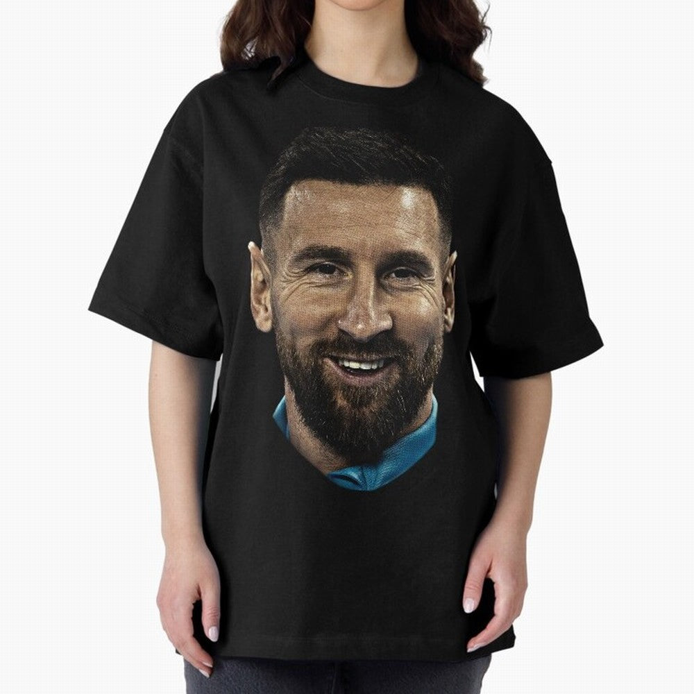 Messi Iconic Smile - Streetwear Style Portrait Premium T-Shirt Get Ready for FIFA World Cup 2026 USA Canada Mexico for Fans of Cristiano Ronaldo, Haaland and CR7 and Spain, Bringing Game Day Rituals, Football Legends, Country Pride and the Road to