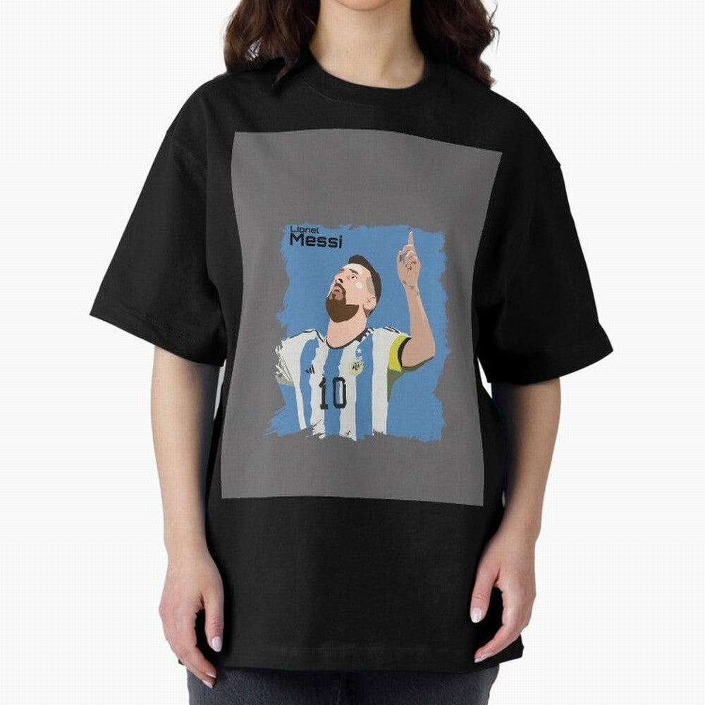 Lionel Messi Triumphant Argentina Portrait Graphic T-Shirt Celebrate Every Goal in FIFA World Cup 2026 Group Stage for Fans of Neymar, Haaland and Cristiano Ronaldo and England and Germany, Bringing Goal Celebration Energy, Supporter Heritage,