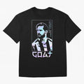 Lionel Messi Holographic Style Portrait art illustration Premium T-Shirt Celebrate Every Goal in the FIFA World Cup 2026 Journey through Cristiano Ronaldo Highlights, France and Portugal Pride, Stadium Chants, National Pride, Trophy Dreams and