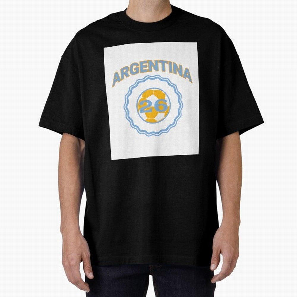 Argentina 2026 world cup soccer badge Premium T-Shirt Share the Excitement of FIFA World Cup 2026 for Fans of Messi, CR7 and Mbappe and Spain and Netherlands, Bringing Sports Nostalgia, International Competition, Famous Players and Unforgettable