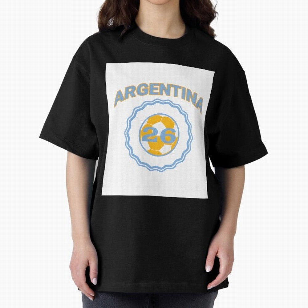 Argentina 2026 world cup soccer badge Premium T-Shirt Share the Excitement of FIFA World Cup 2026 for Fans of Messi, CR7 and Mbappe and Spain and Netherlands, Bringing Sports Nostalgia, International Competition, Famous Players and Unforgettable