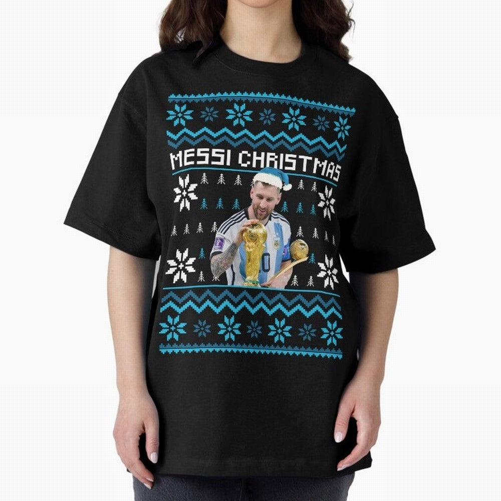Leo Messi Christmas Ugly Sweater Design Classic T-Shirt Celebrate Soccer Greatness during FIFA World Cup 2026 USA Canada Mexico Spirit, Inspired by England, Messi, CR7 and Mbappe, Stadium Chants, National Pride, Trophy Dreams and Unforgettable